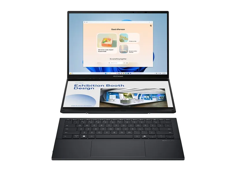 Notebook ASUS Zenbook 14 Duo OLED UX8406MA Inkwell Gri (Ecran tactil OLED de 14.0", 1920x1200, 120Hz, Intel Core Ultra 9 285H, SSD LPDDR5X de 32GB, 2.0TB, Grafică Intel Arc, Iluminare Windows 11Home, 1.65kg) - Image 2